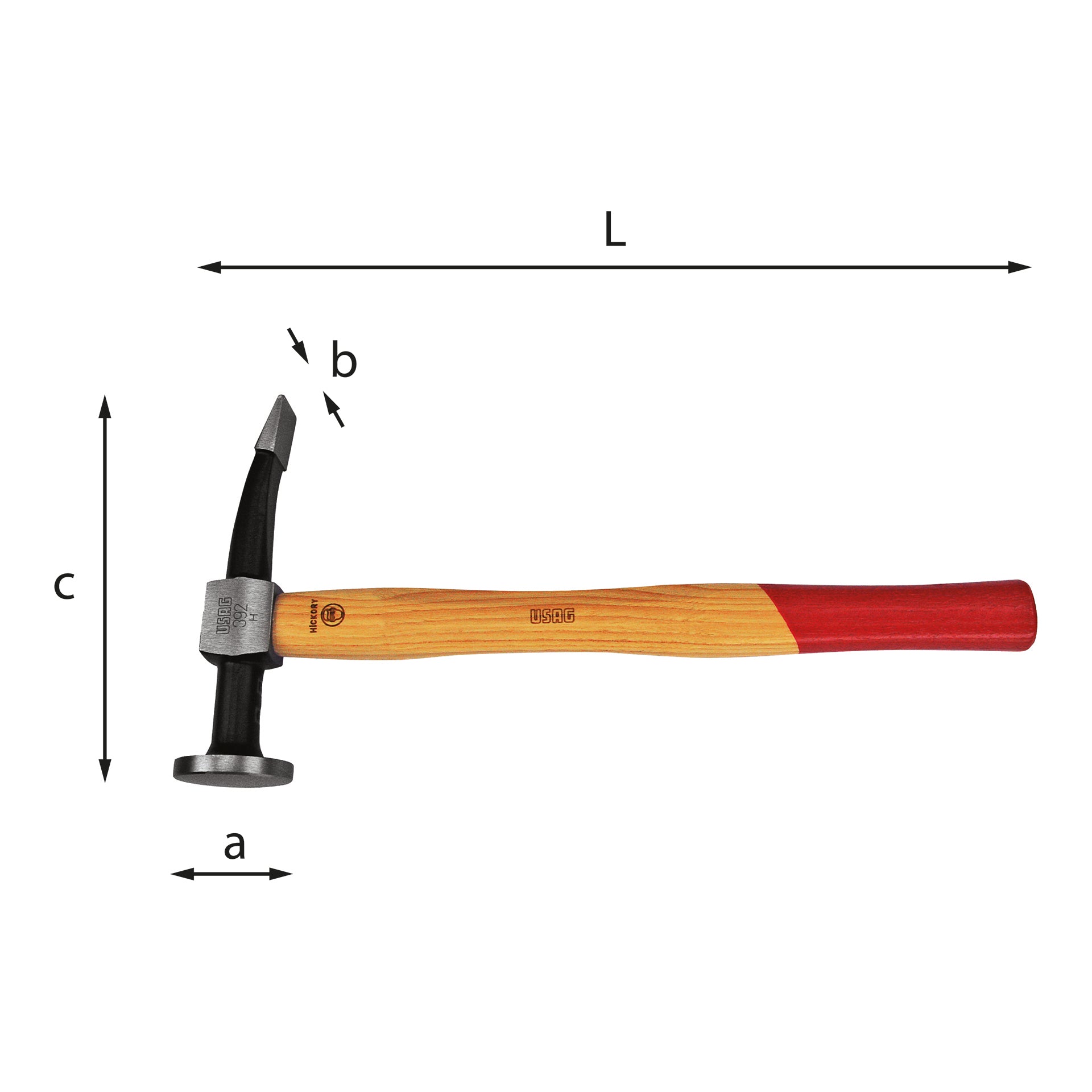 392 - Hammer with flat round head and curved peen - Usag - U03920001 392 - Hammer with flat round head and curved peen - Usag - U03920001